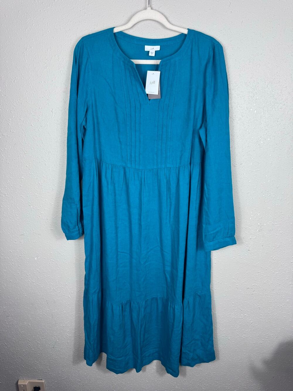 NWT J. Jill Dark Dragonfy Linen/Viscose/Rayon Dress Size Medium